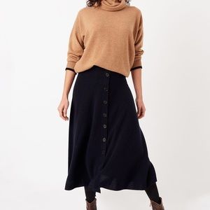 Brora Navy Merino Skirt Size UK12/US10/Medium